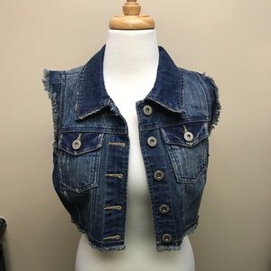 Cut off denim vest